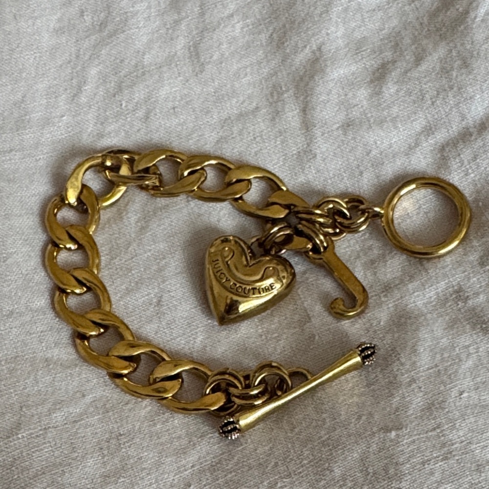 Juicy Couture Gold Heart Charm Bracelet